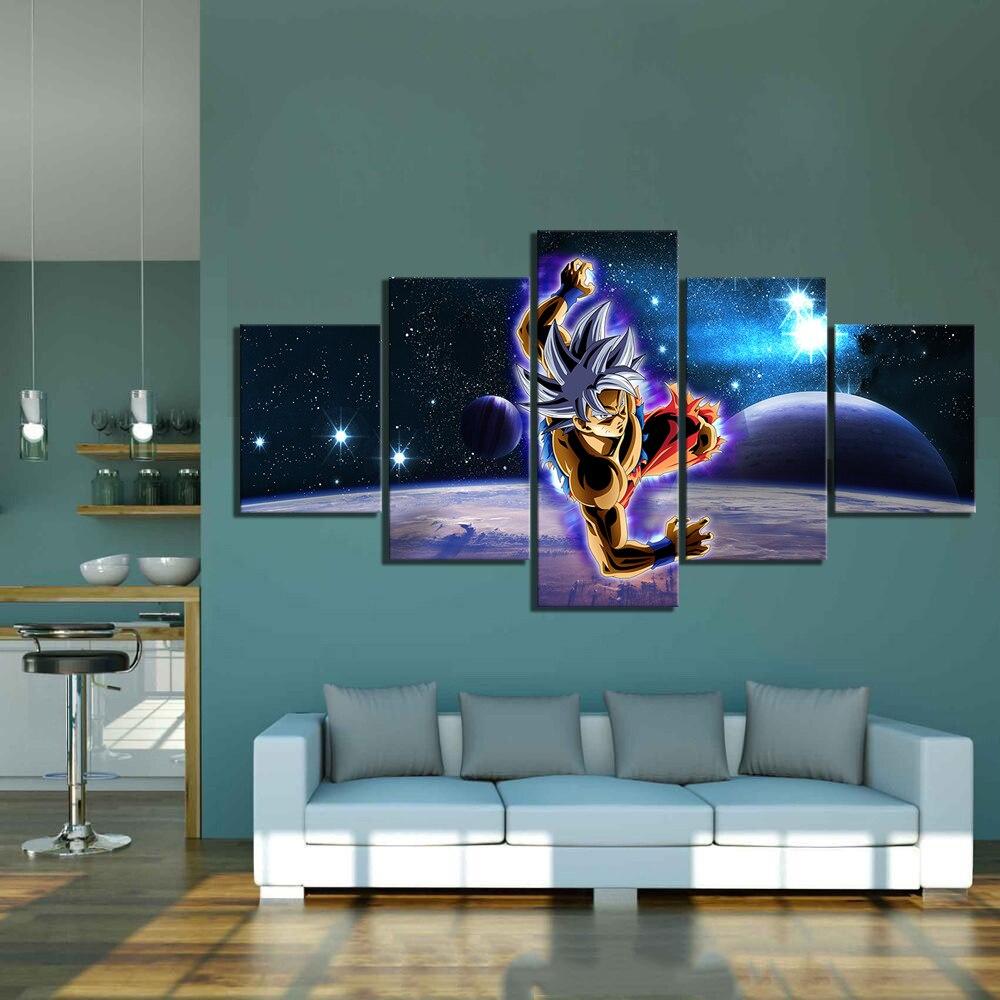 Dragon Ball - 5 Pieces Wall Art - Mastered Ultra Instinct Goku - Dragon Ball Poster - Dragon Ball Canvas