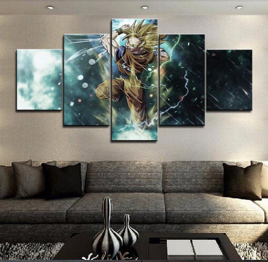 Dragon Ball - 5 Pieces Wall Art - Goku - Super Saiyan 3 - Dragon Ball Poster - Dragon Ball Canvas